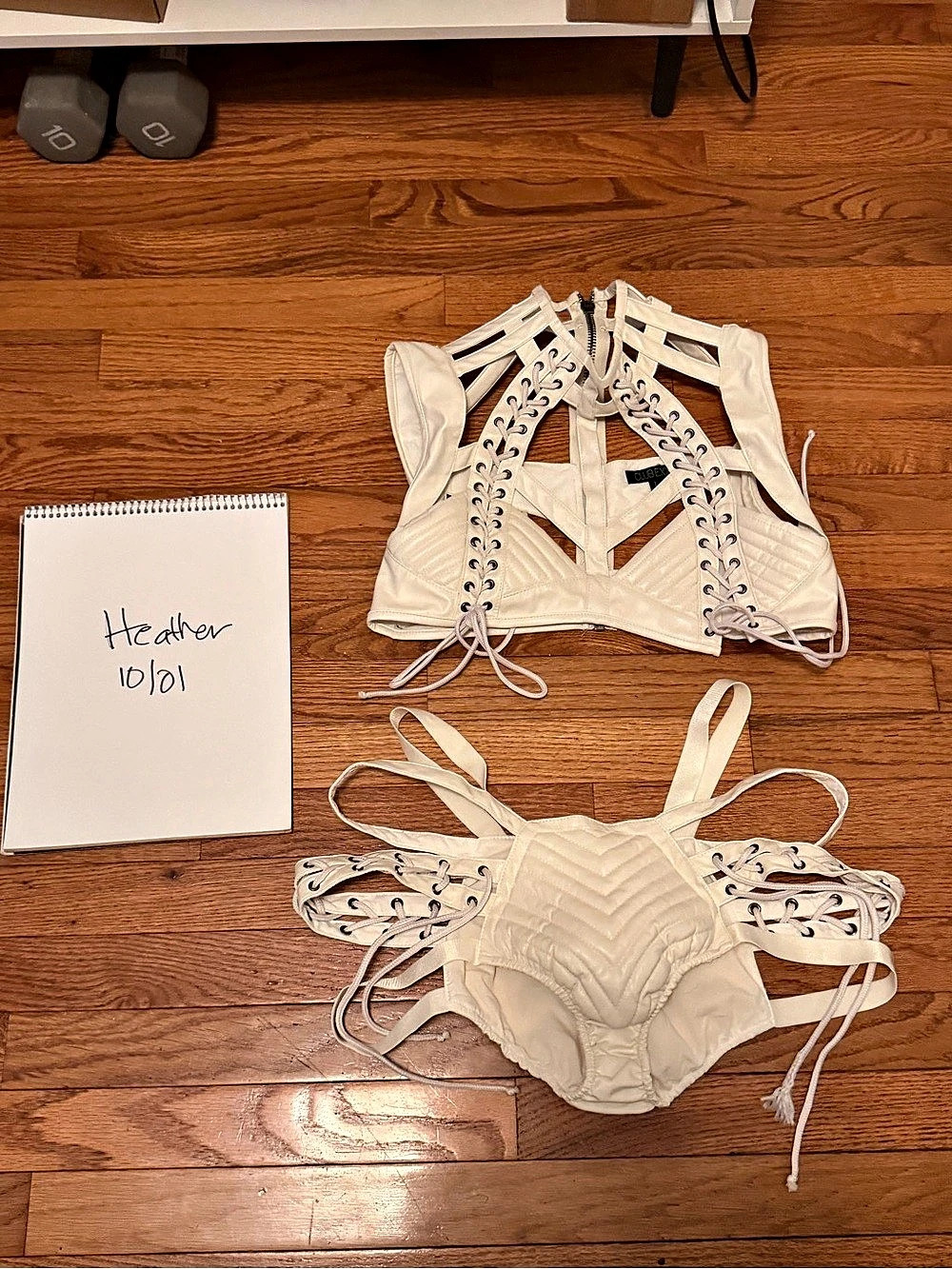 White Lace-Up Bikini Set